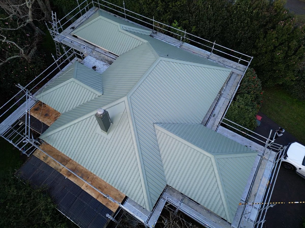 Character villa with a new standing seam roof